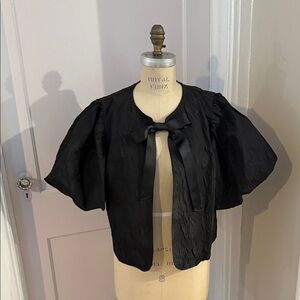 NWOT Black Short Sleeve Bow Tie Jacket